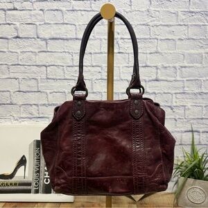 Frye Melissa Tote Women’s Distressed Leather Wine Color DB138